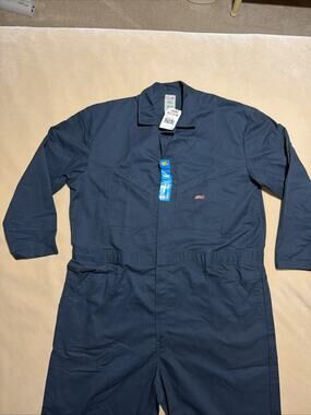 Dickies Coveralls Mens 2XL Navy Blue Work Long Sleeve SEE MEASUREMENTS NEW